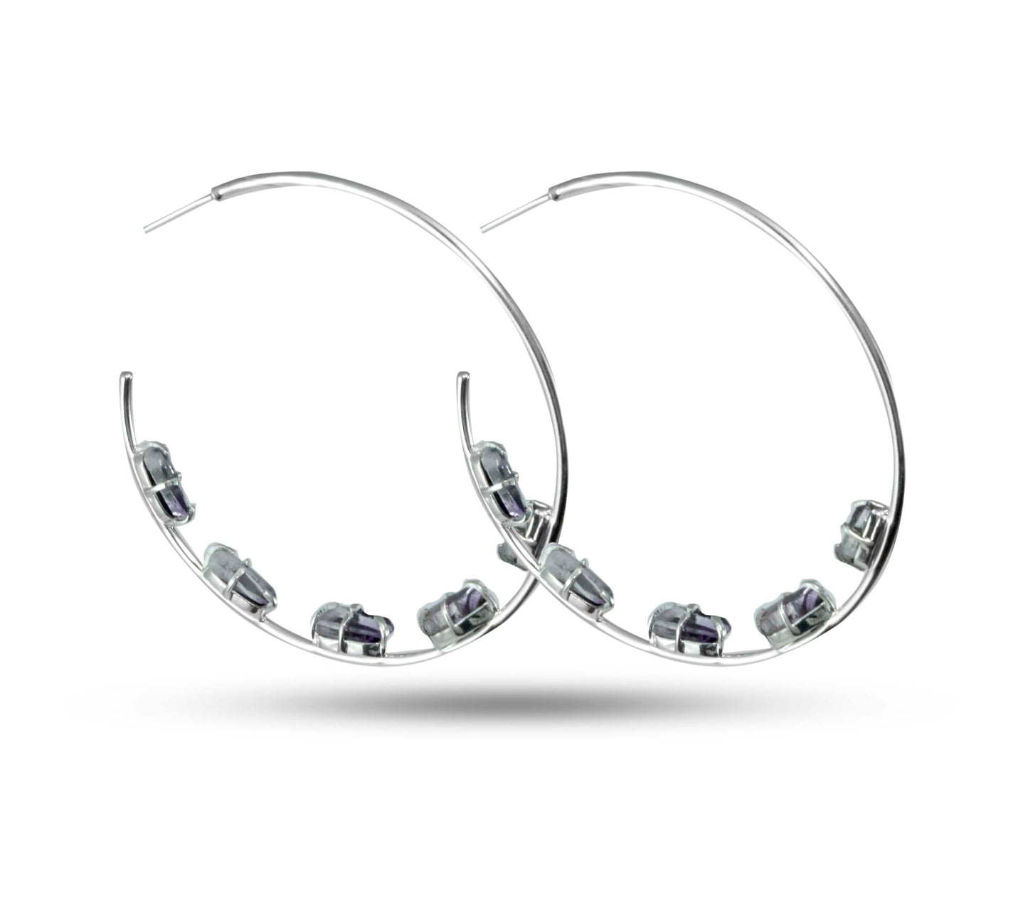 Amethyst Prism Hoop Earrings
