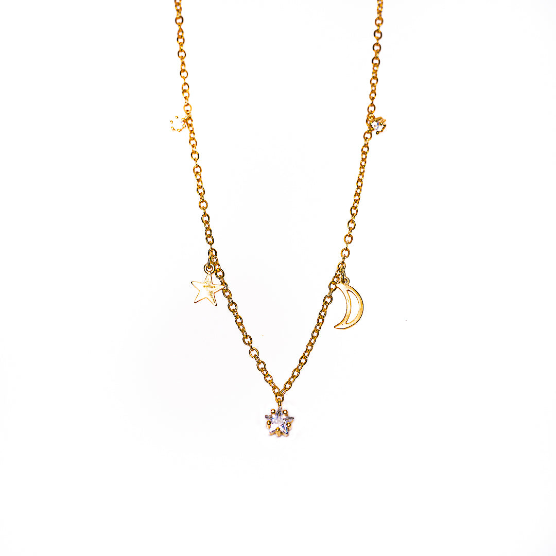 Constellation Necklace in 18k gold plated brass by Made Design Jewelry