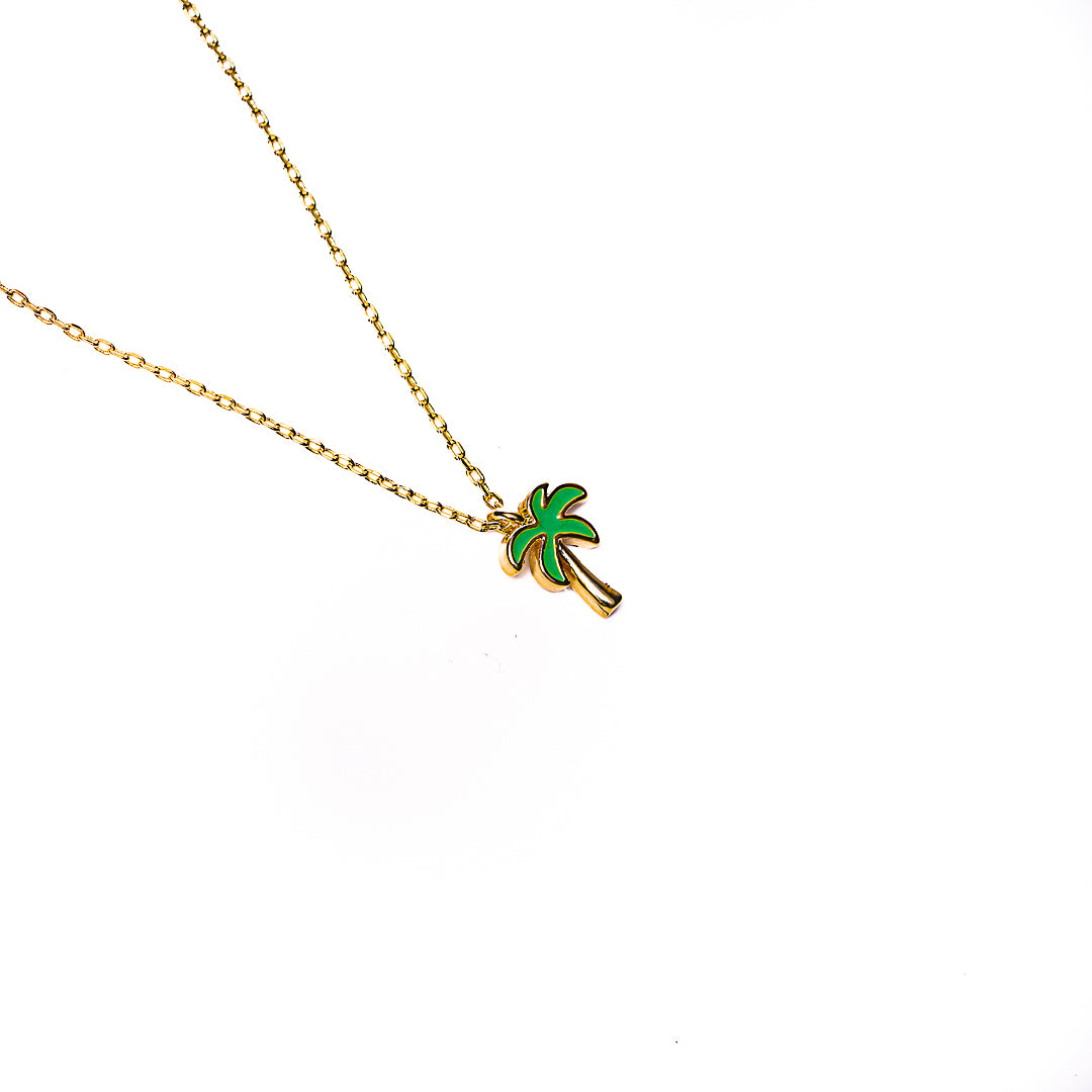 Palm Tree Necklace in 18k gold plated brass – view 2
