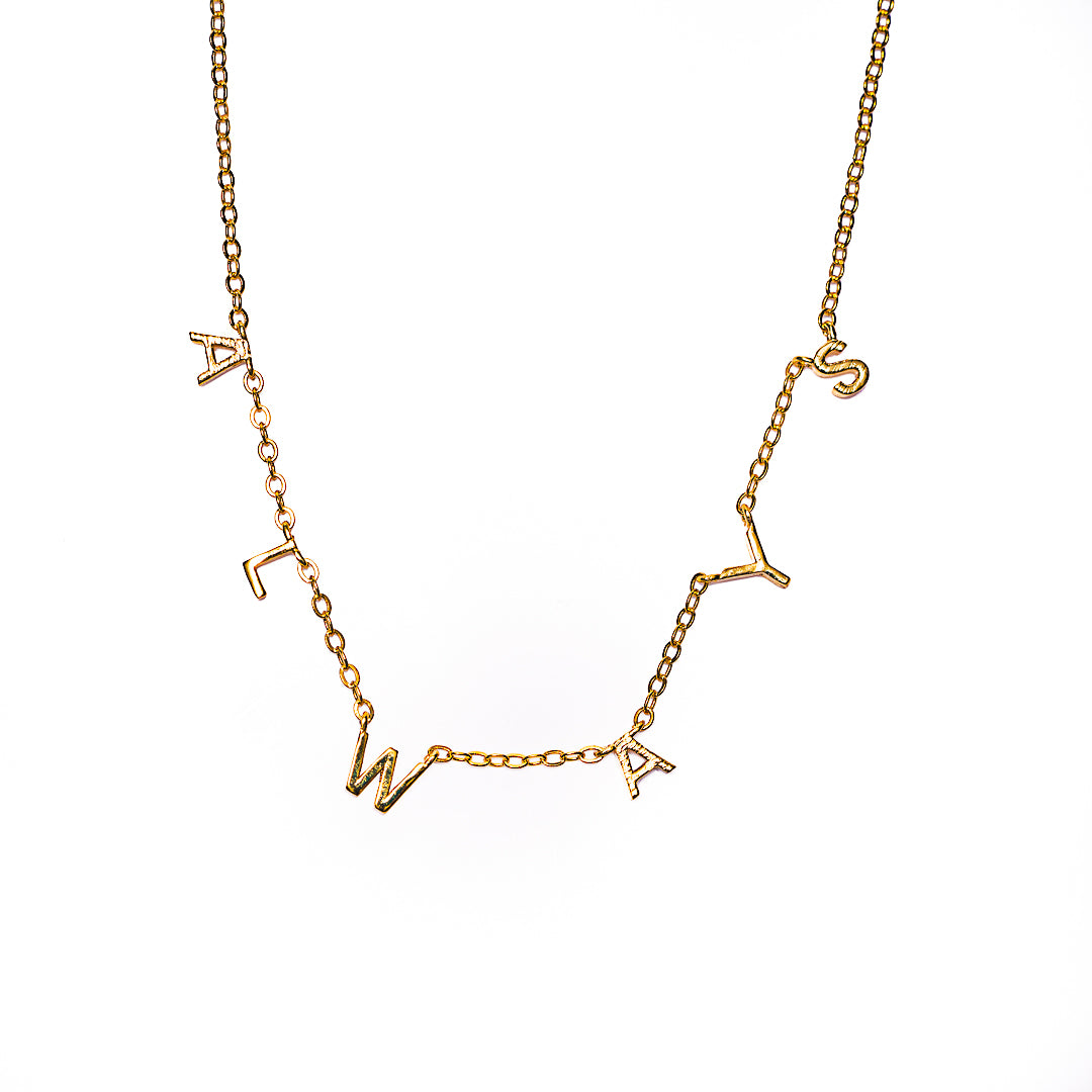 Always Necklace in 18k gold plated brass by Made Design Jewelry