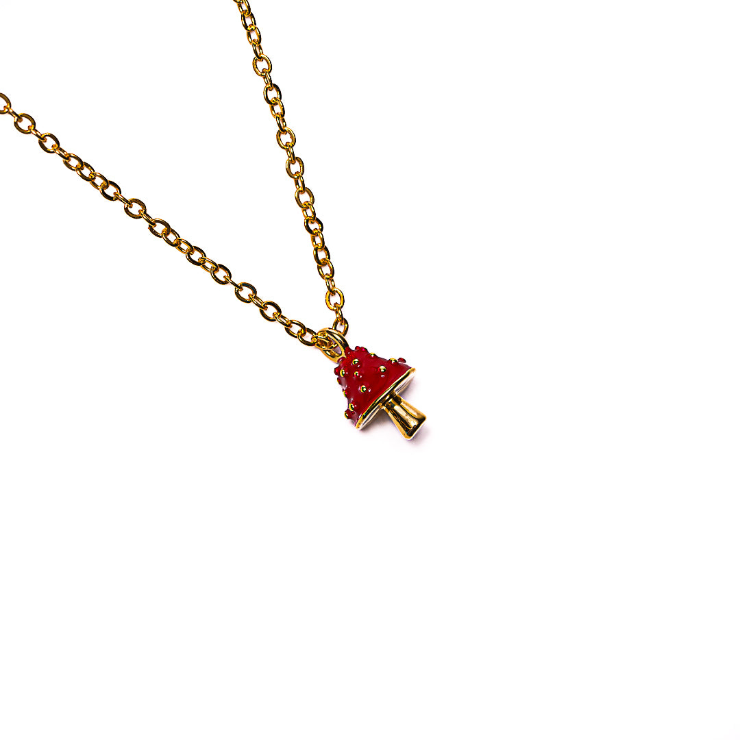 Mushroom Necklace in 18k gold plated brass – view 2