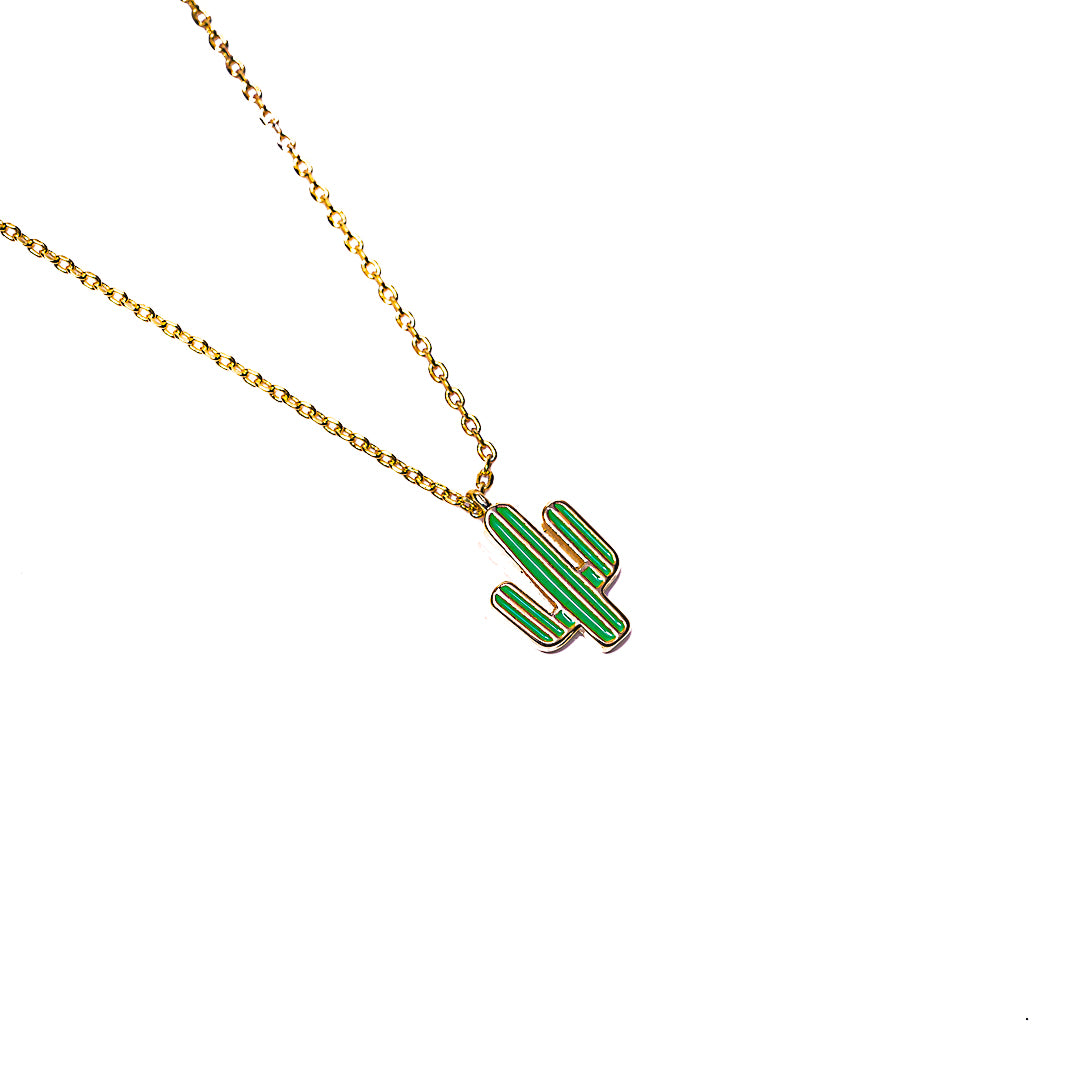 Cactus Pendant in 18k gold plated brass – view 2