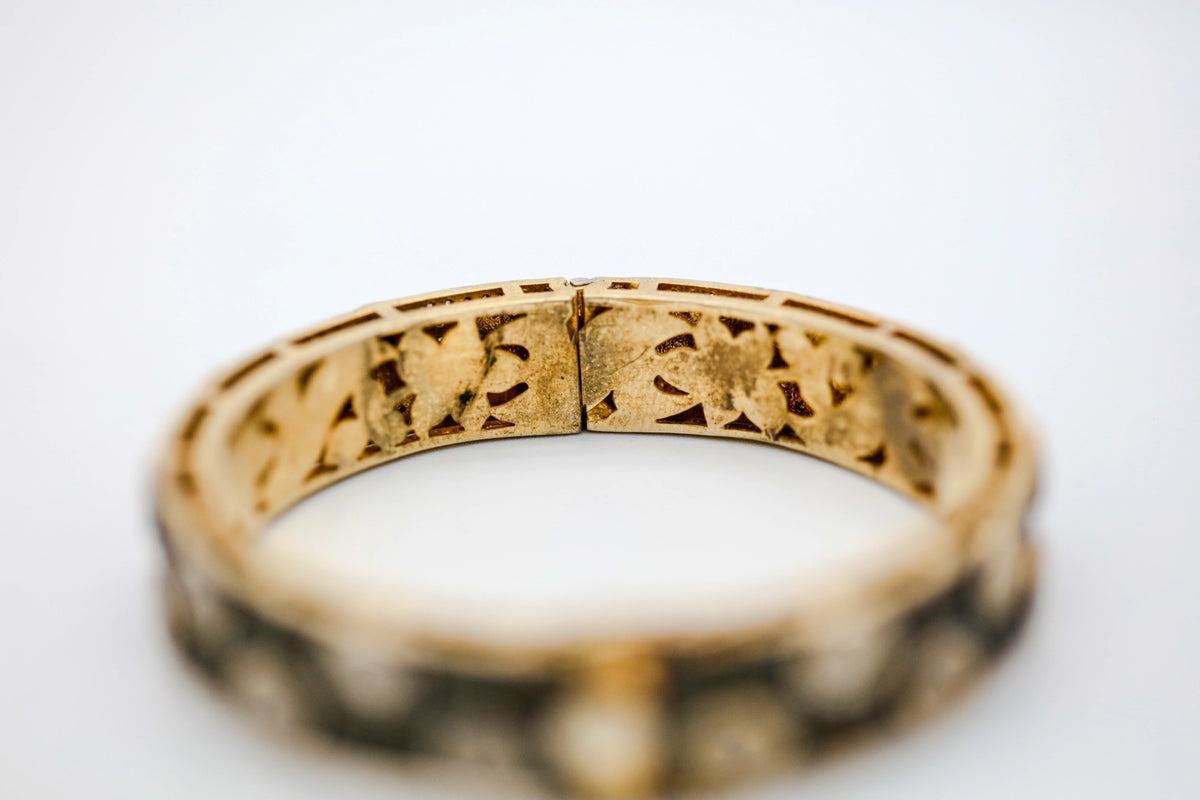Natural Diamond Slice Pavé Bangle in Gold Vermeil – view 5
