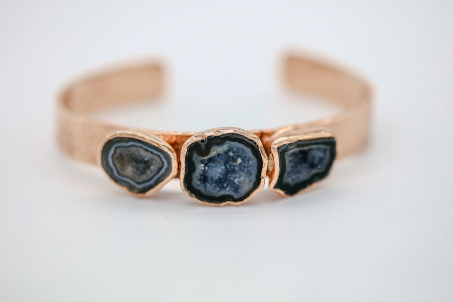 Triple Geode One of One Cuff by Made Design Jewelry