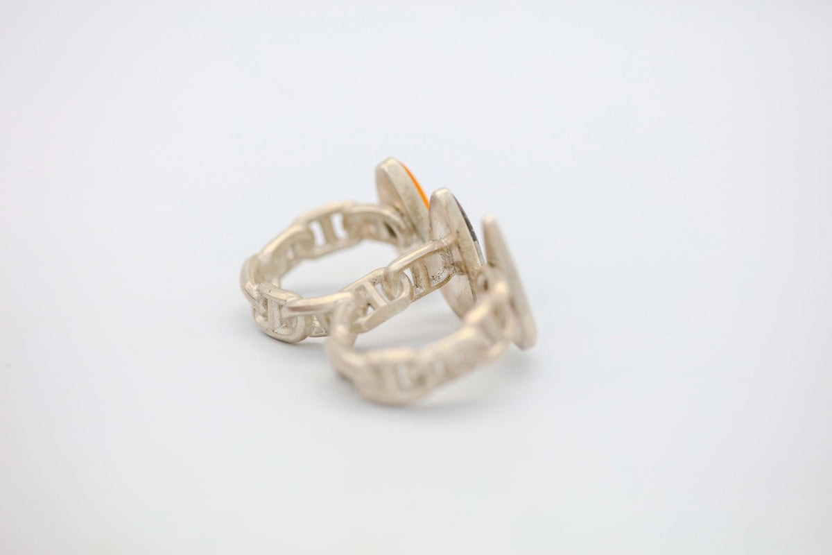 White Buffalo, Persian Turquoise & Rosarita Two-Finger One of One Ring – view 5