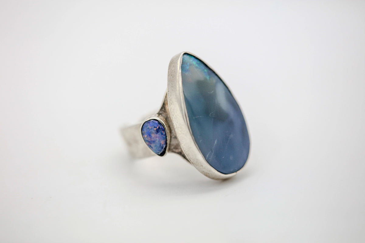 Australian Boulder Opal Teardrop One of One Ring – view 4