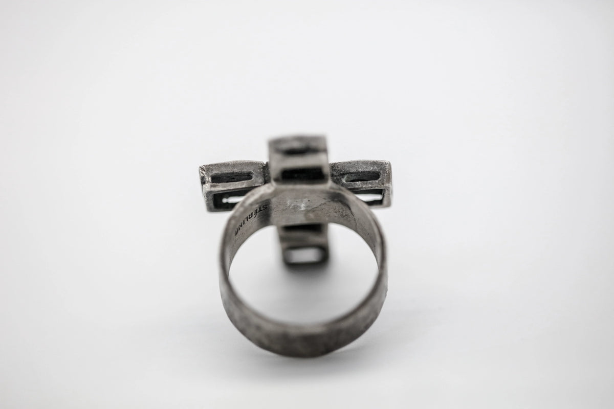 Natural Diamond Slice Cross Ring in Gold Vermeil – view 6