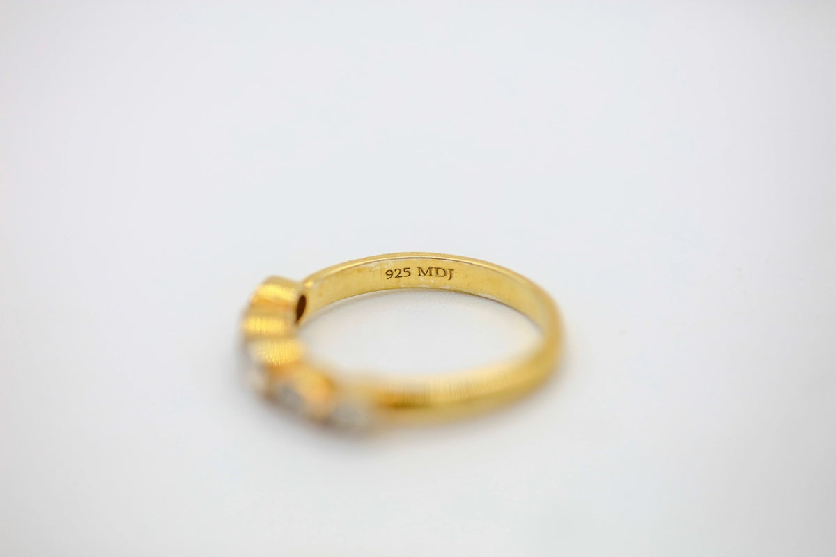 Natural Diamond Slice Five-Stone Band in Gold Vermeil – view 6