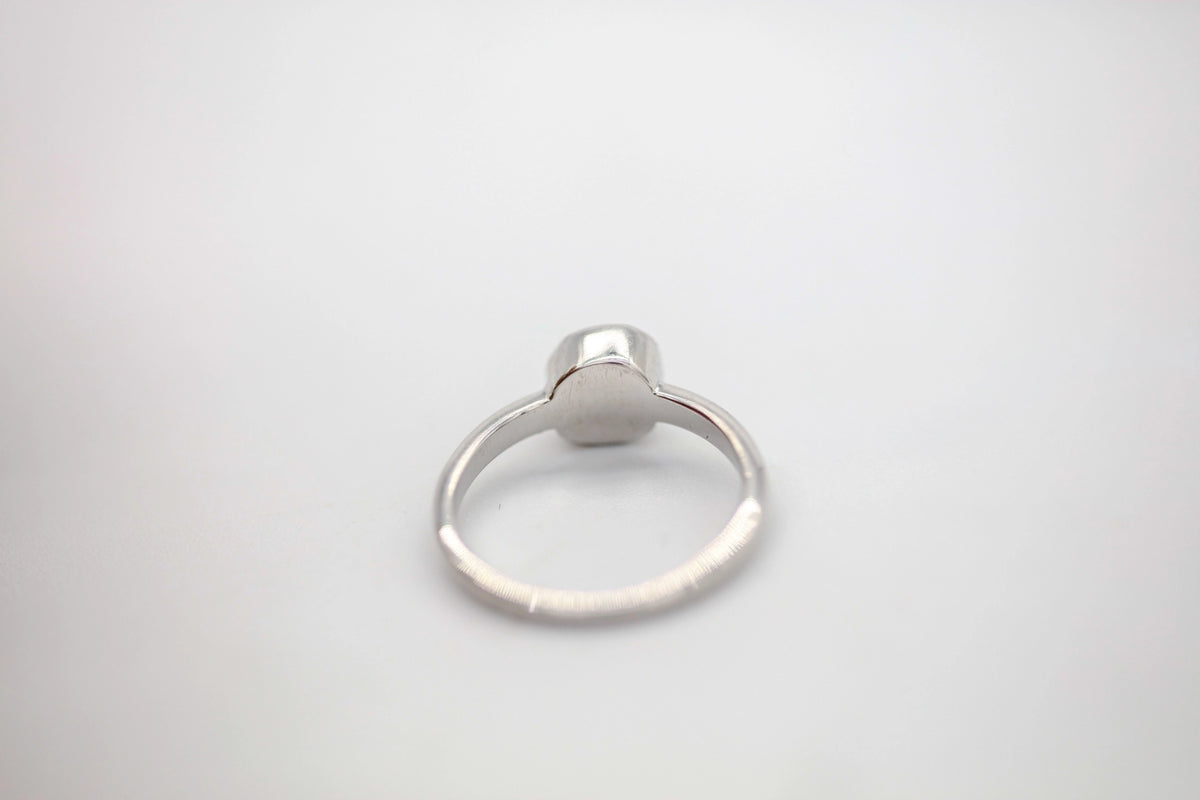 Natural Diamond Slice Solitaire Ring in Sterling Silver – view 2