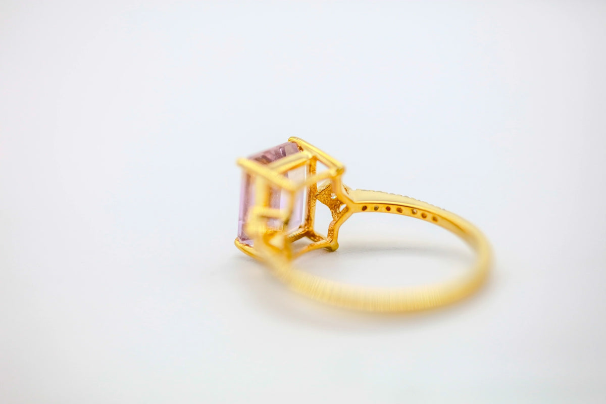 Ametrine Diamond Ring in Gold Vermeil – view 3