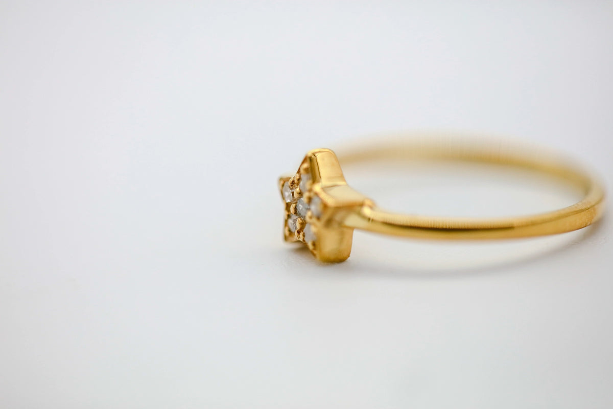 Natural Diamond Star Ring in Gold Vermeil – view 3