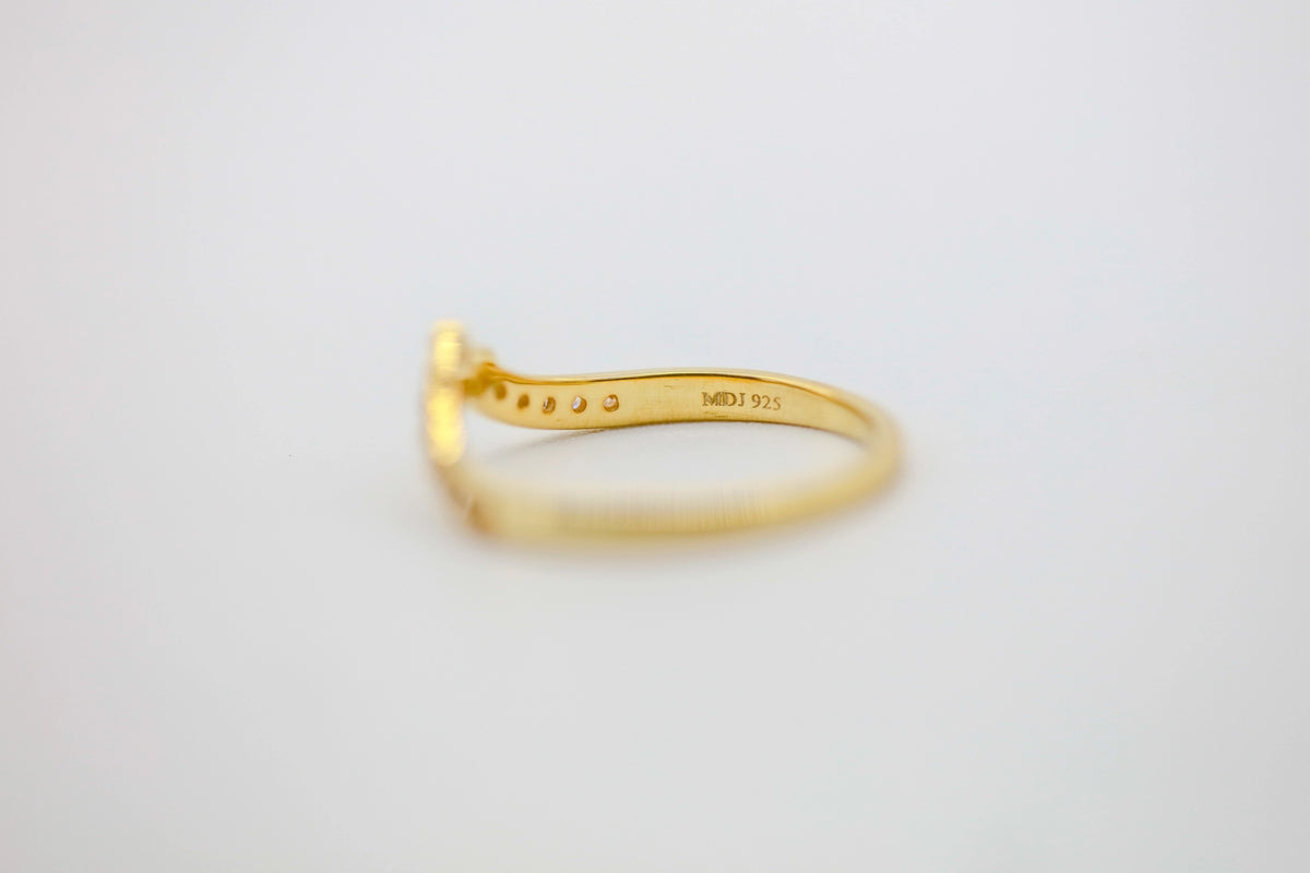 Natural Diamond Chevron Ring in Gold Vermeil – view 3