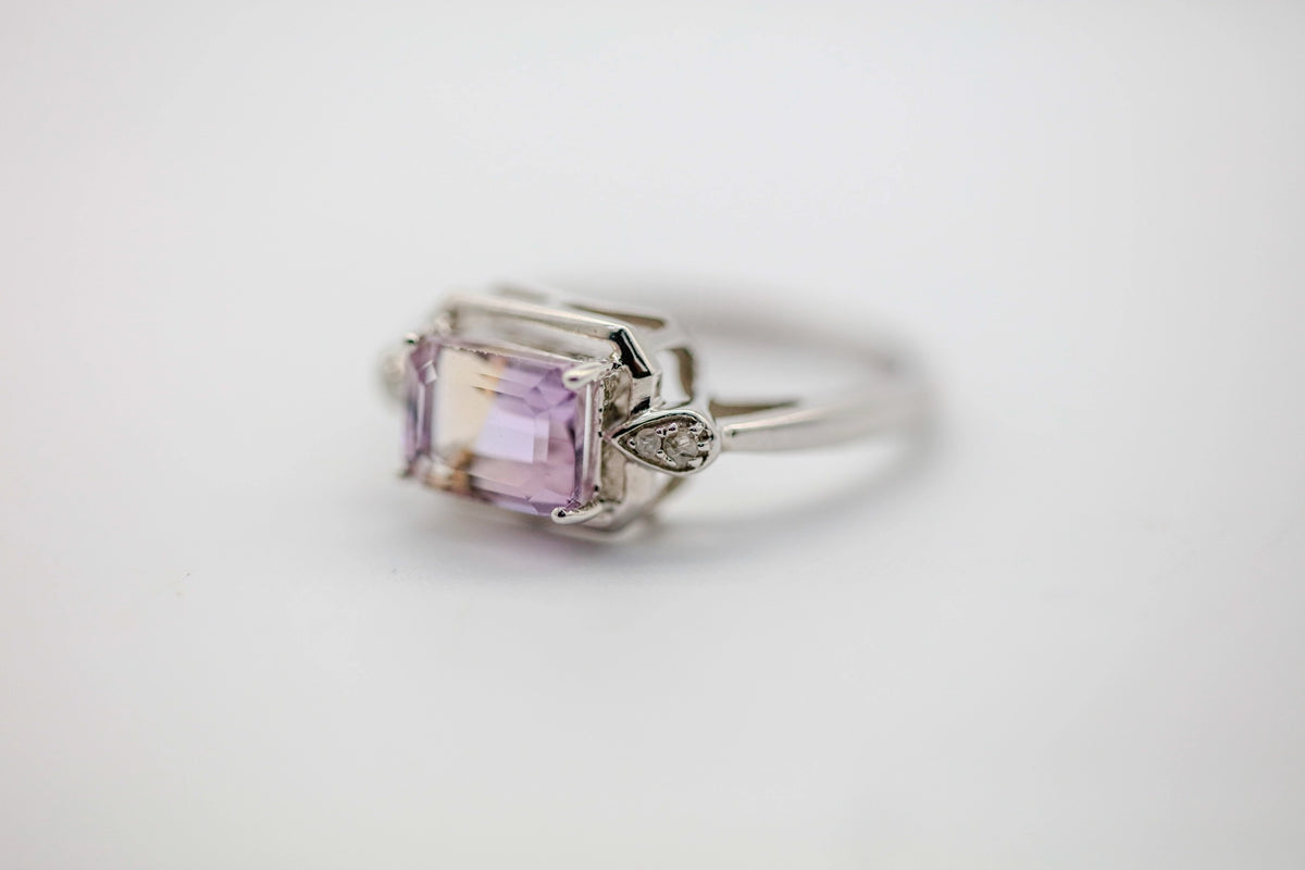 Ametrine Diamond Ring in Sterling Silver – view 3