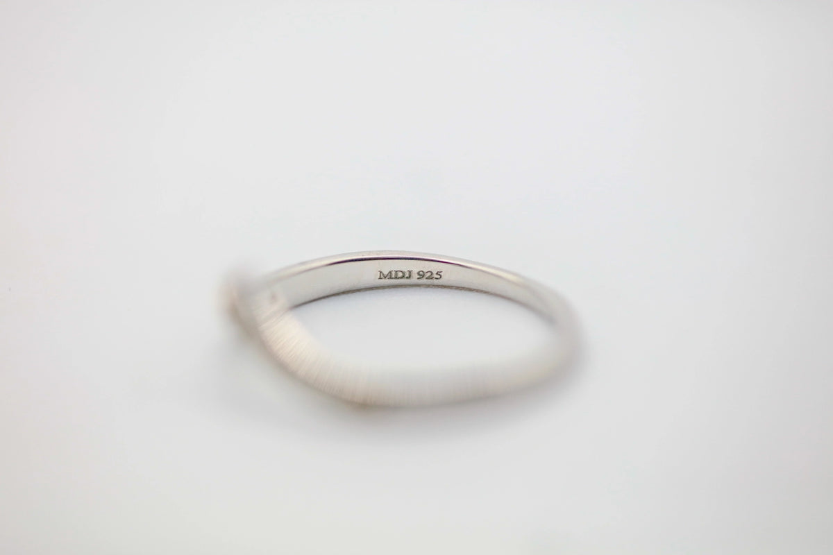 Natural Diamond Chevron Ring in Sterling Silver – view 2