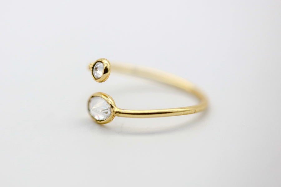 Natural Diamond Slice Duo Infinity Ring in Gold Vermeil by Made Design Jewelry