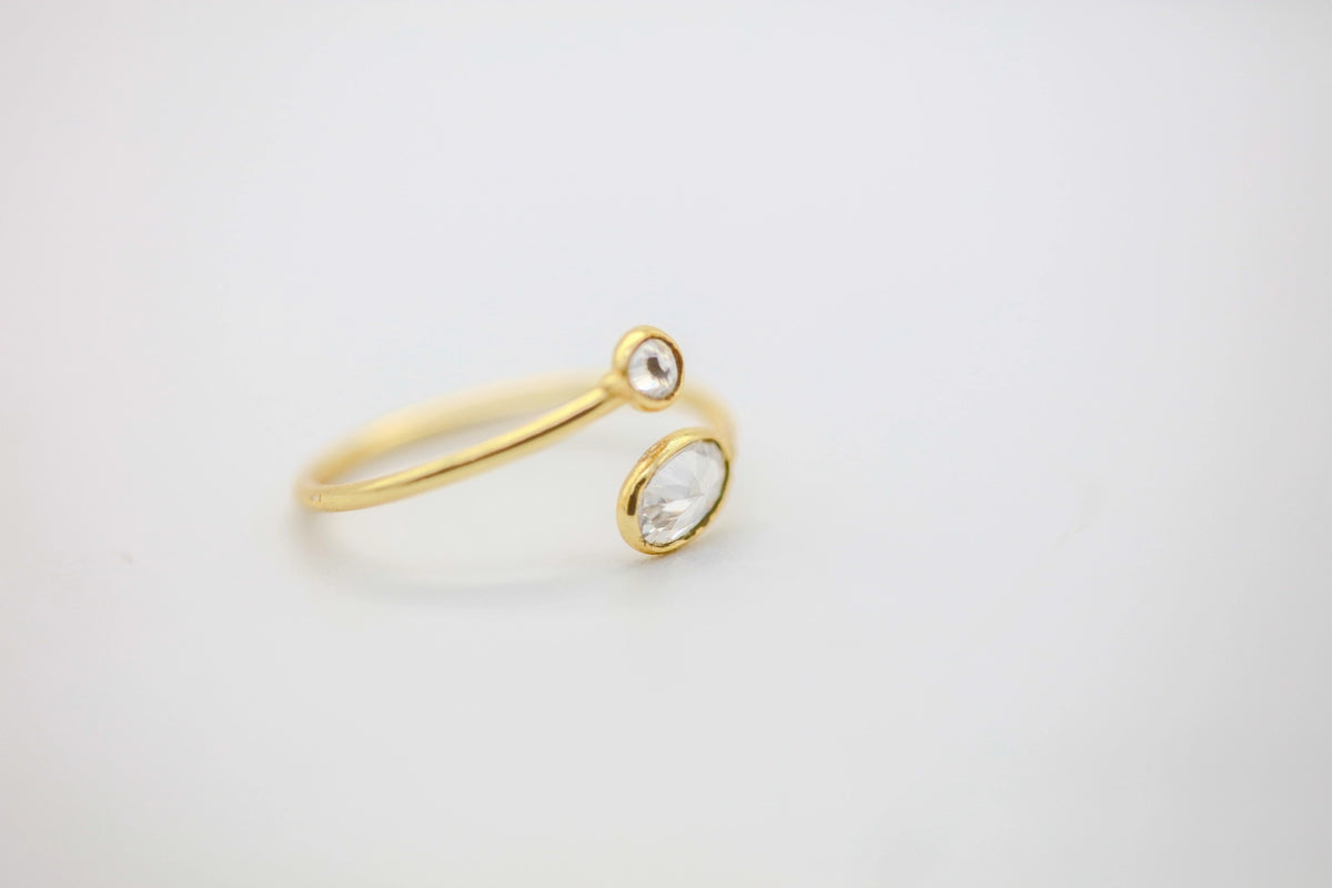 Natural Diamond Slice Duo Infinity Ring in Gold Vermeil – view 3