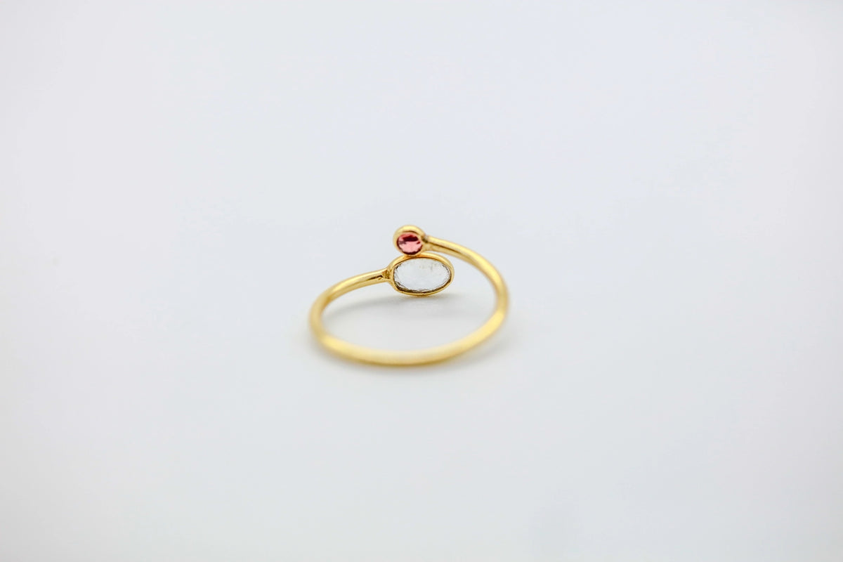 Garnet & White Topaz Infinity Ring – view 4
