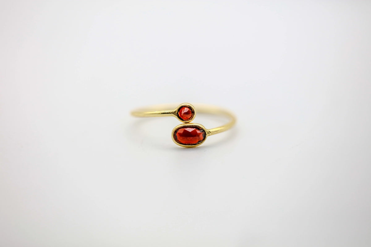 Pink Tourmaline & Natural Diamond Slice Infinity Ring in Gold Vermeil – view 3