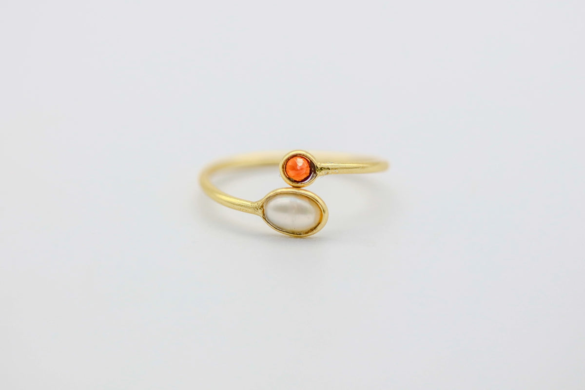 Garnet & Opal Infinity Ring by Made Design Jewelry