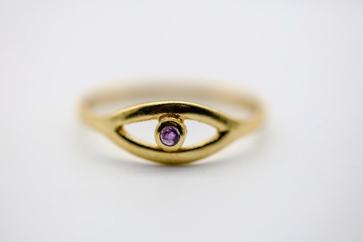 Amethyst Evil Eye Ring by Made Design Jewelry