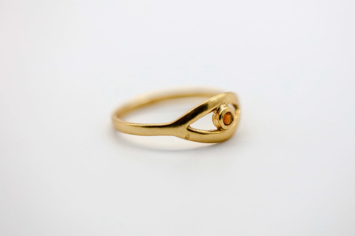 Orange Sapphire Evil Eye Ring – view 4