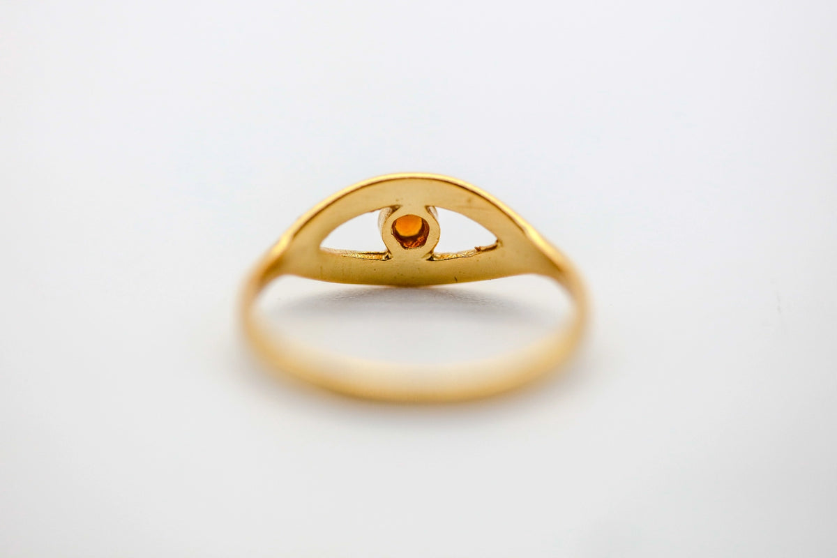 Orange Sapphire Evil Eye Ring – view 7