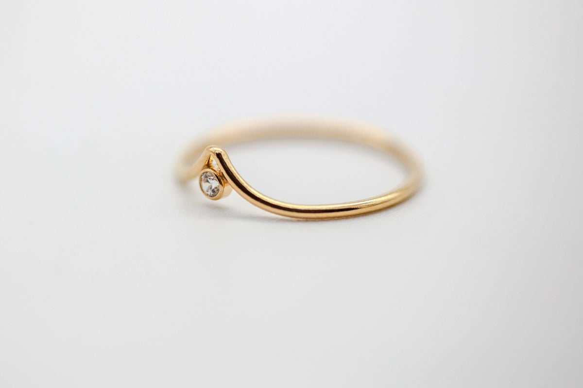Natural Diamond V Ring in 14K Gold-Filled – view 4