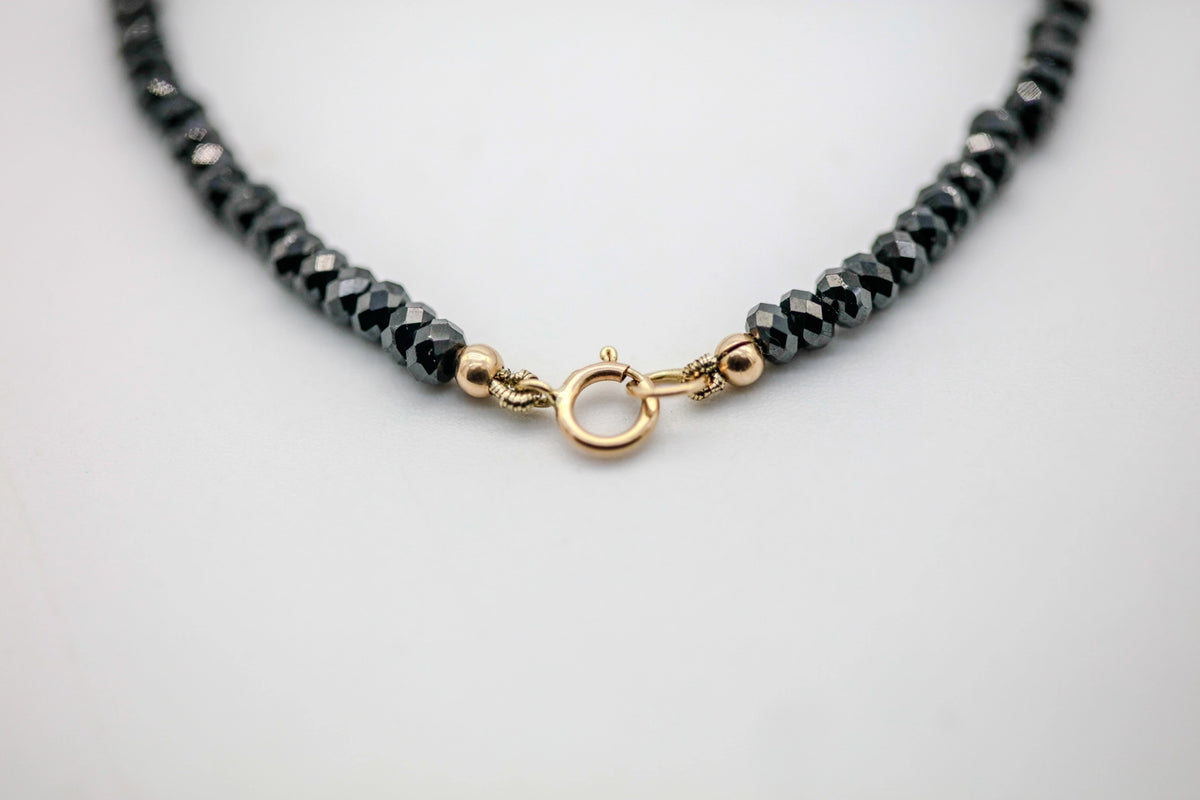 Black Diamond Beaded Bracelet in 14K Gold by Made Design Jewelry