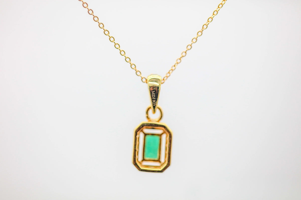 Colombian Emerald Pendant in Gold Vermeil by Made Design Jewelry