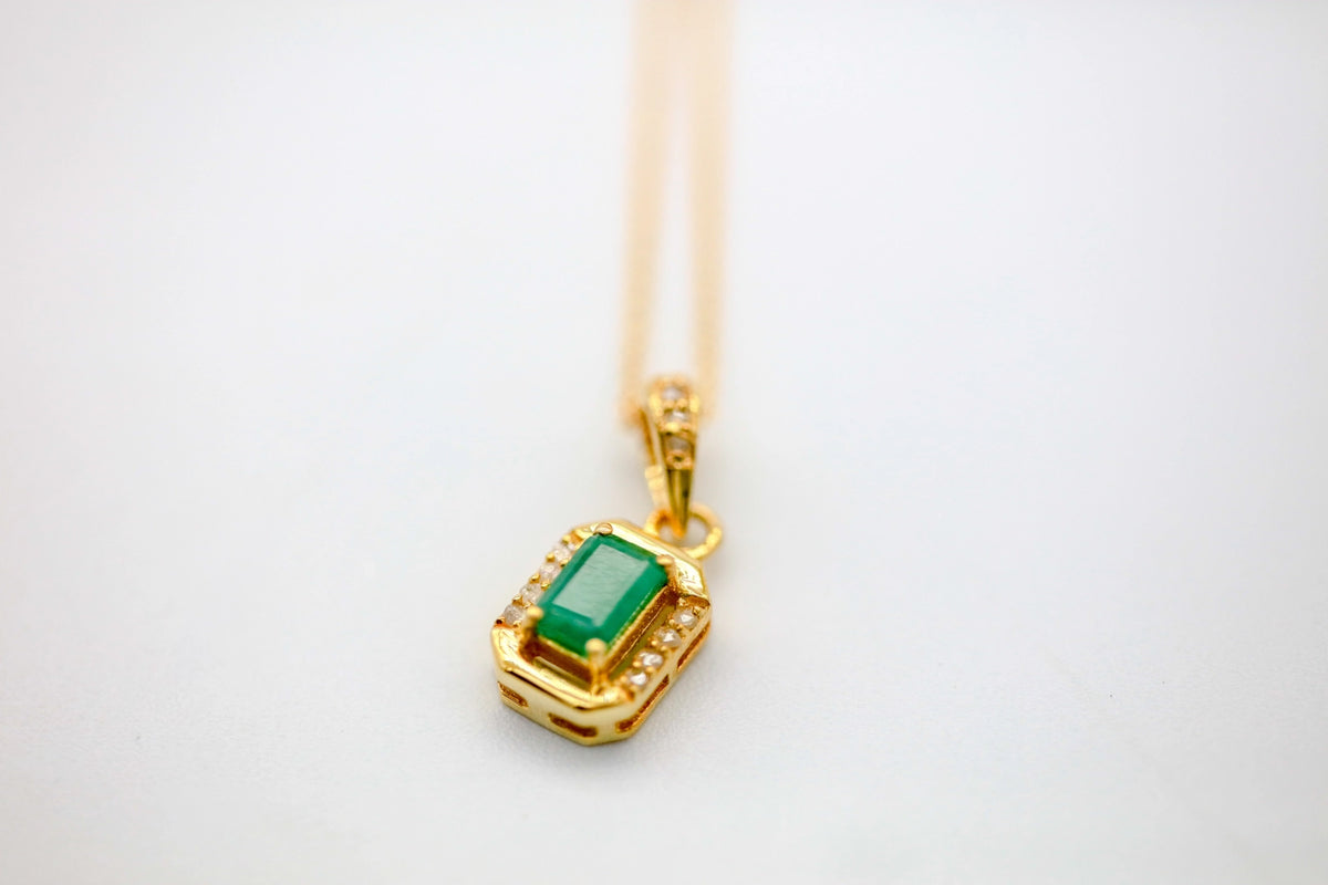 Colombian Emerald Pendant in Gold Vermeil – view 5