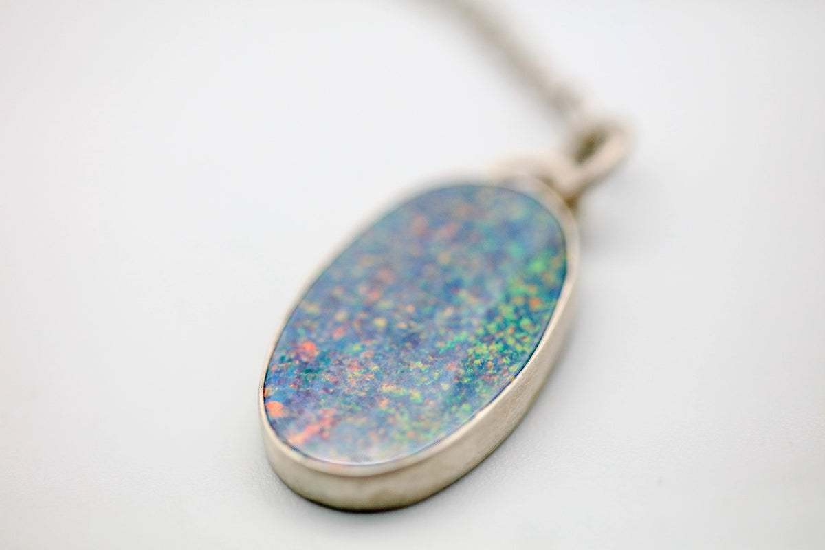 Small Australian Opal Oval One of One Pendant – view 4