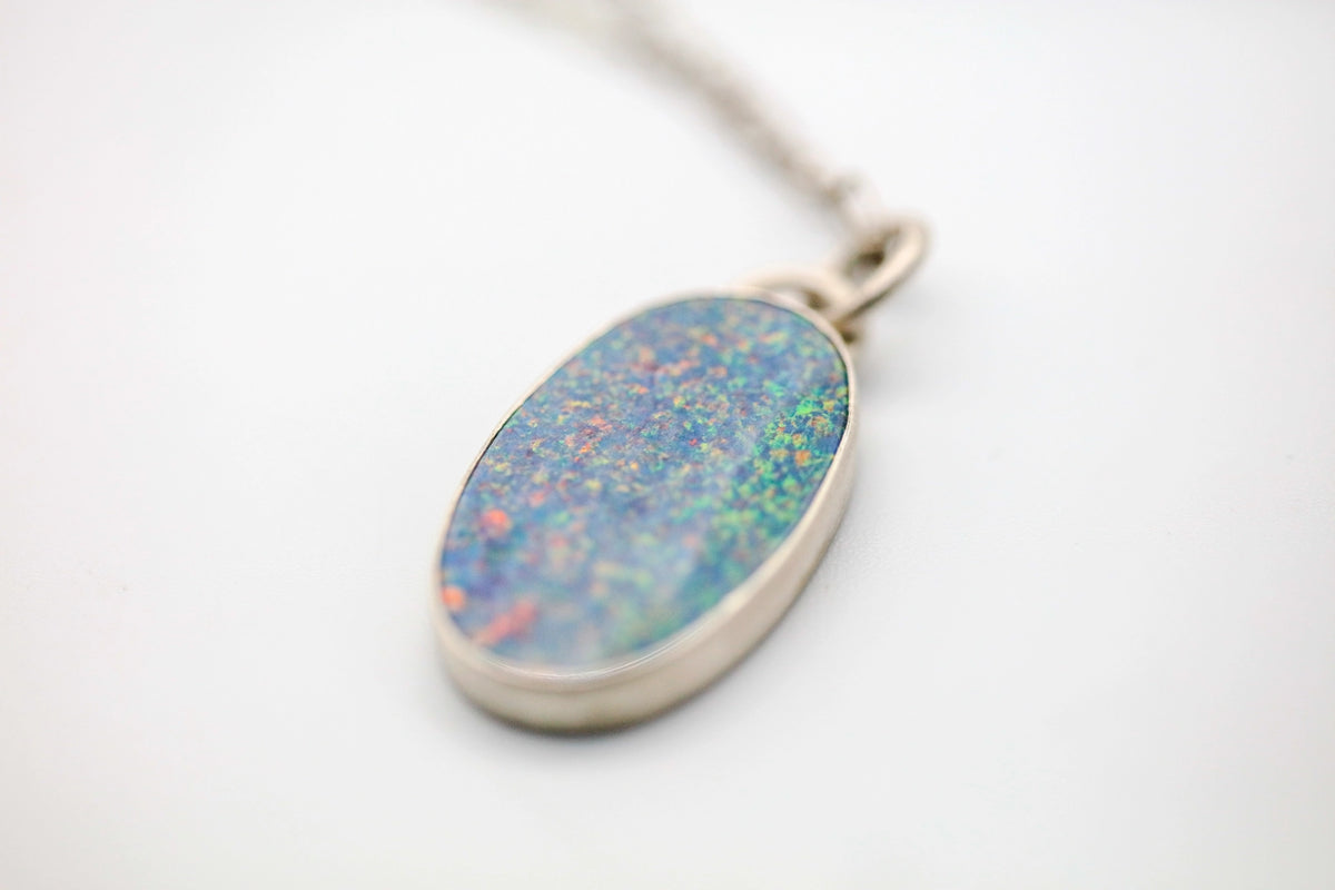 Small Australian Opal Oval One of One Pendant – view 3