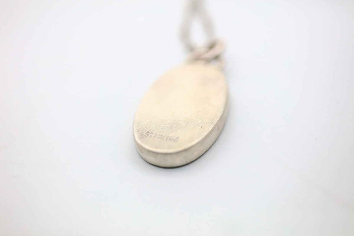Small Australian Opal Oval One of One Pendant – back view