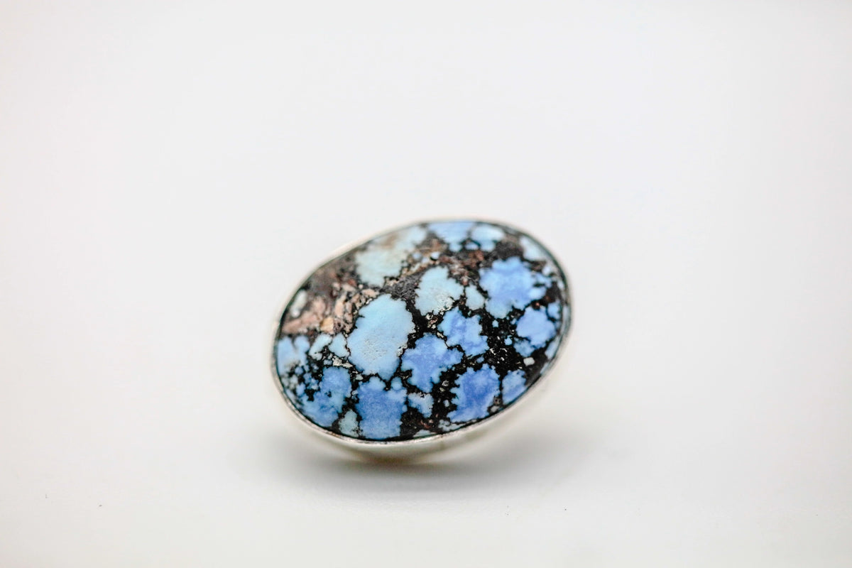 Golden Hills Spiderweb Turquoise One of One Hat Pin by Made Design Jewelry