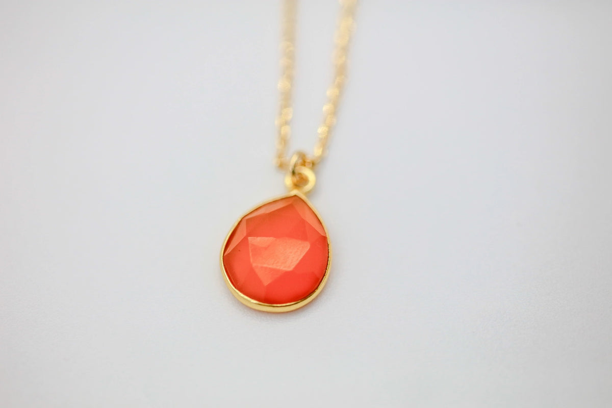 Carnelian Teardrop Pendant by Made Design Jewelry