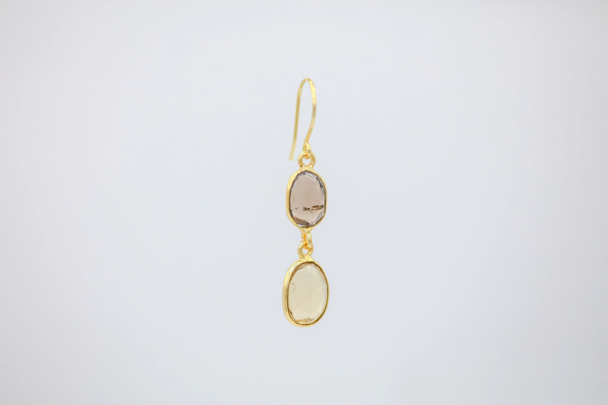 Smoky Quartz & Moonstone Drop Earrings – view 2