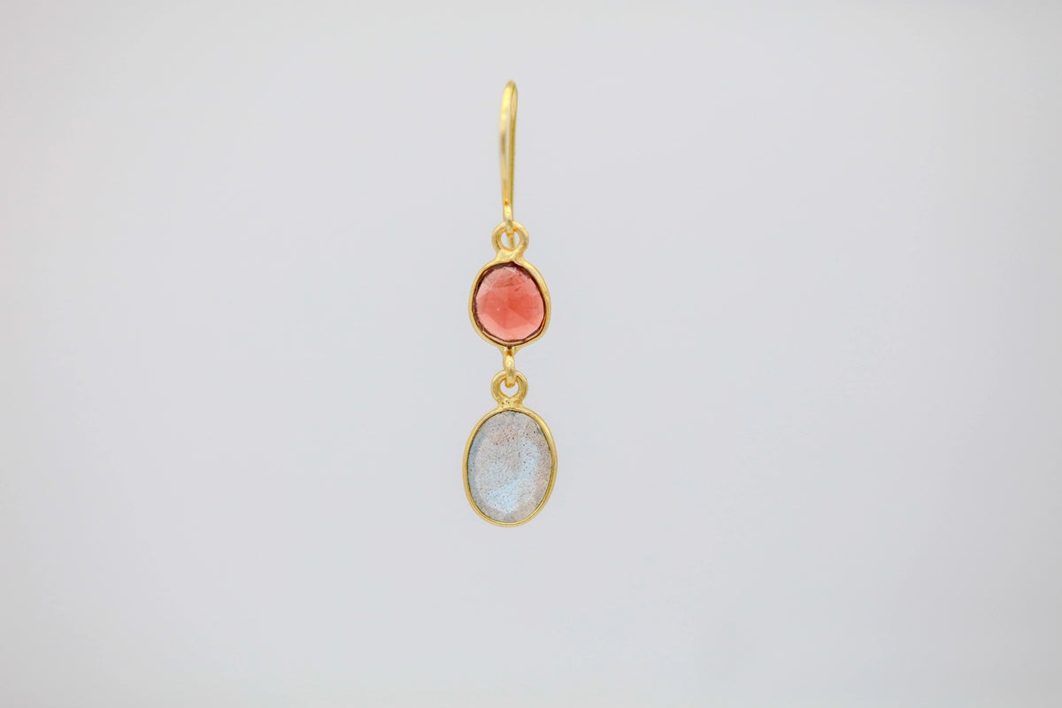 Garnet & Moonstone Drop Earrings – view 2