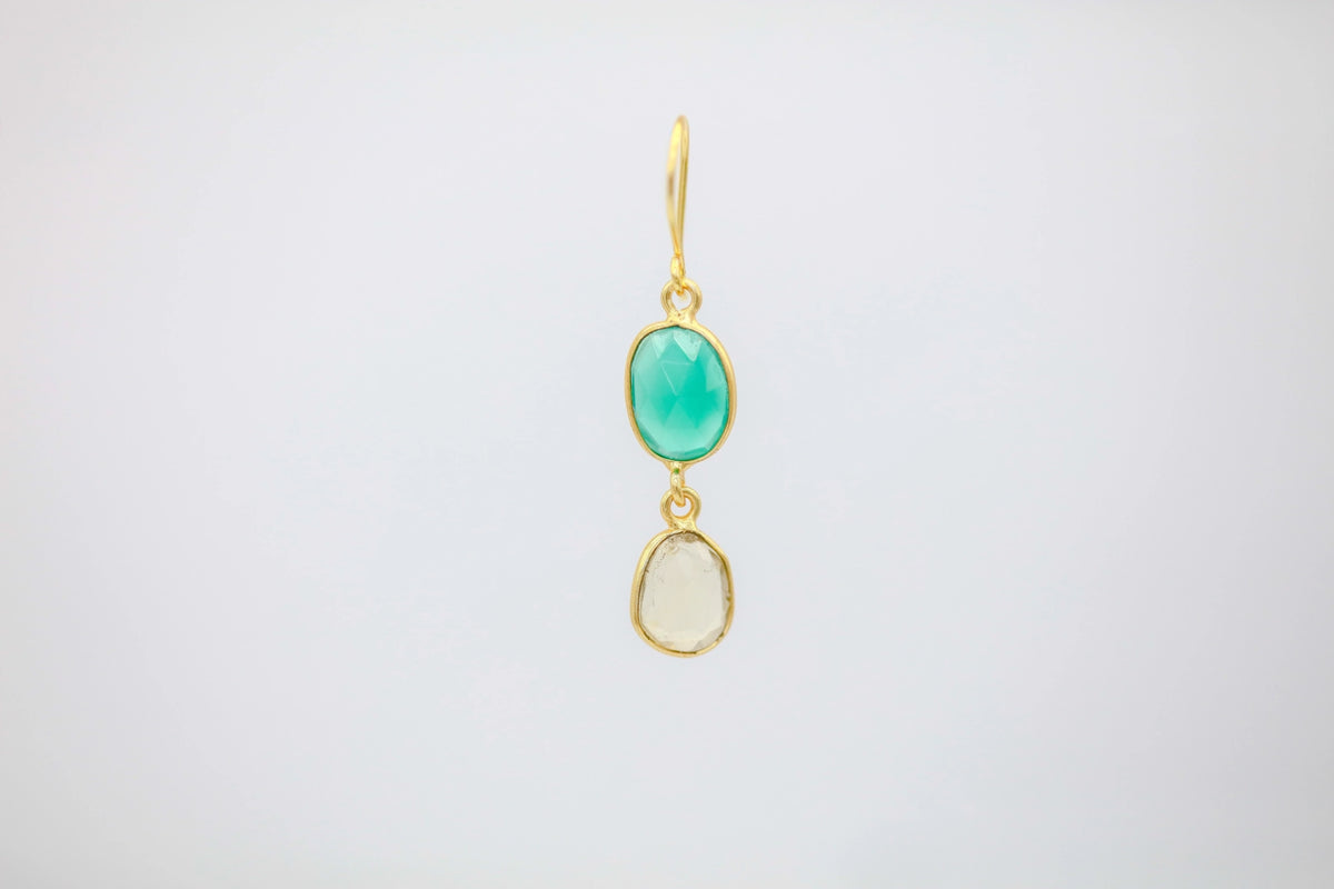 Green Onyx & Citrine Drop Earrings – view 2