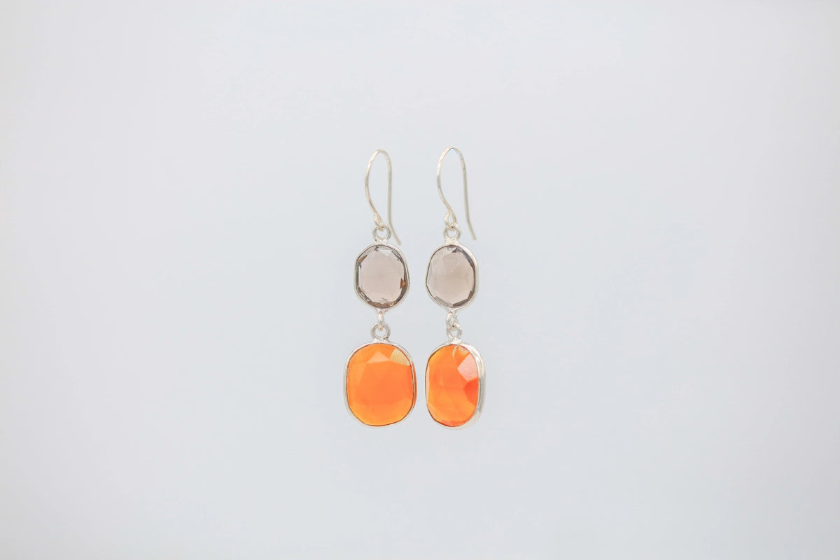 Labradorite & Carnelian Drop Earrings by Made Design Jewelry