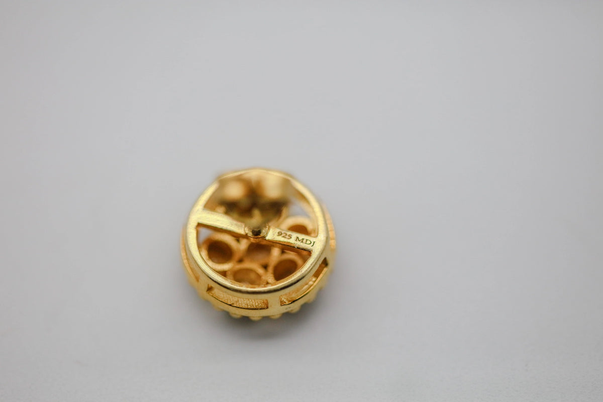Natural Diamond Slice Cluster Stud Earrings in Gold Vermeil – view 5