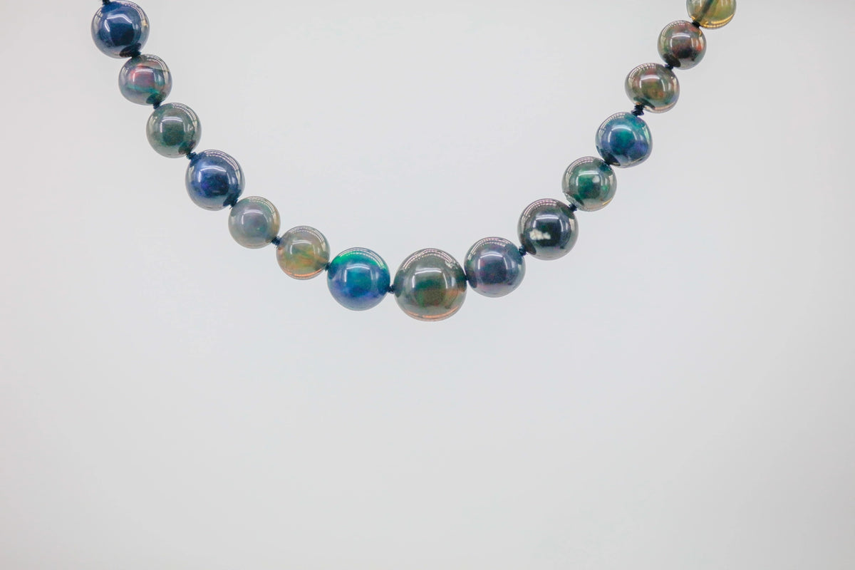 Ethiopian Black Opal Bead Strand Necklace by Made Design Jewelry