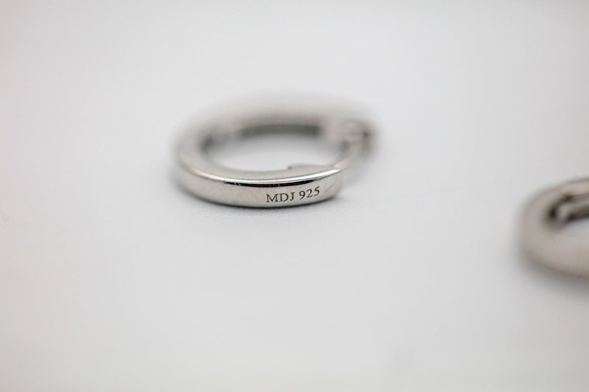 Natural Diamond Pavé Huggie Earrings in Sterling Silver – view 5