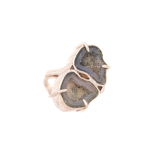 Black Geode Double-Stone Ring No. 156 — 2020