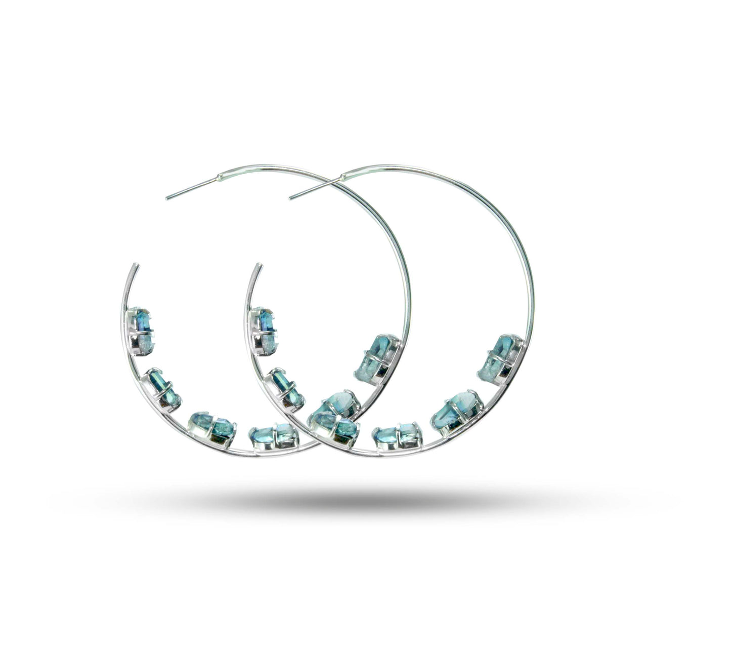 Aqua Radiance Hoop Earrings