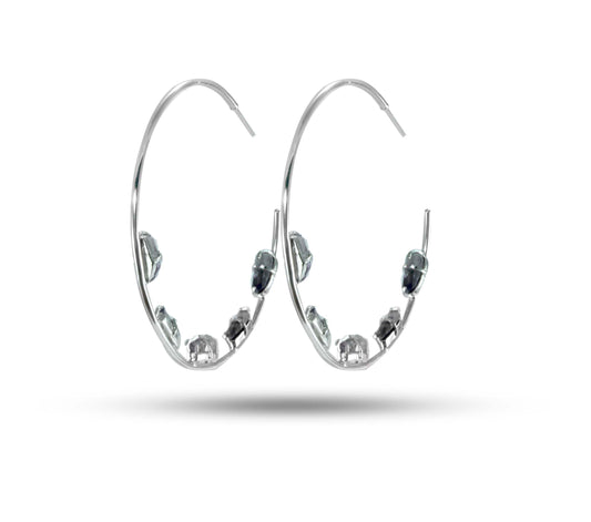 Amethyst Prism Hoop Earrings