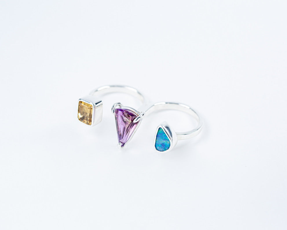 Ametrine 2 Finger in sterling silver – view 3