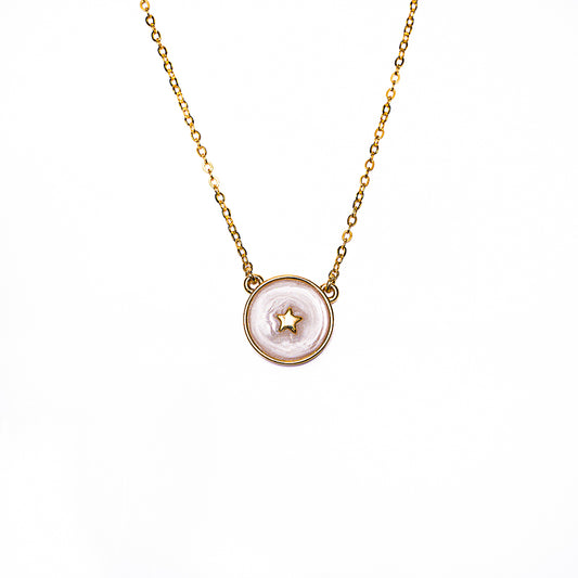 Enamel Star Disc Necklace