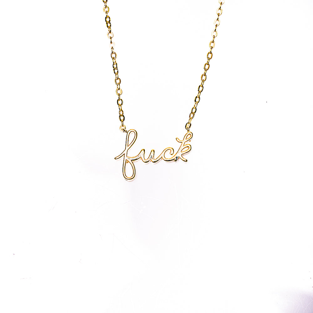 F*** Necklace in 18k gold plated brass by Made Design Jewelry
