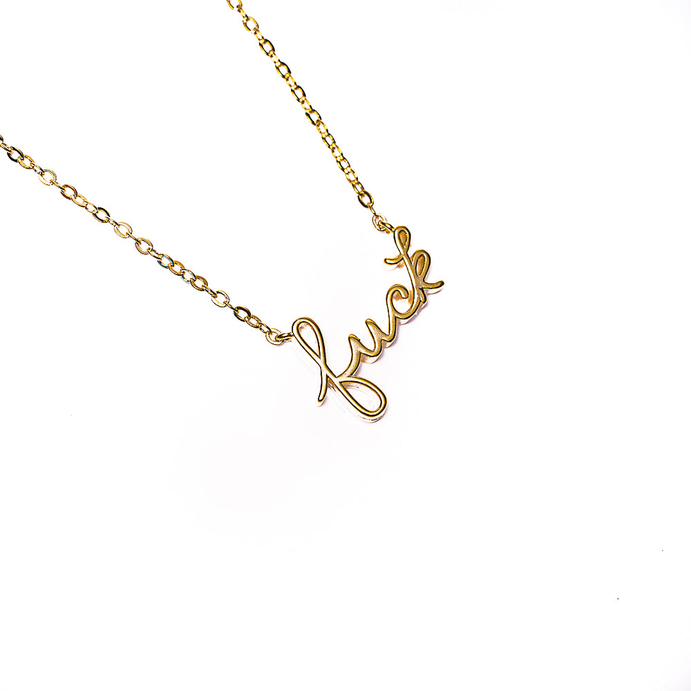 F*** Necklace in 18k gold plated brass – view 2