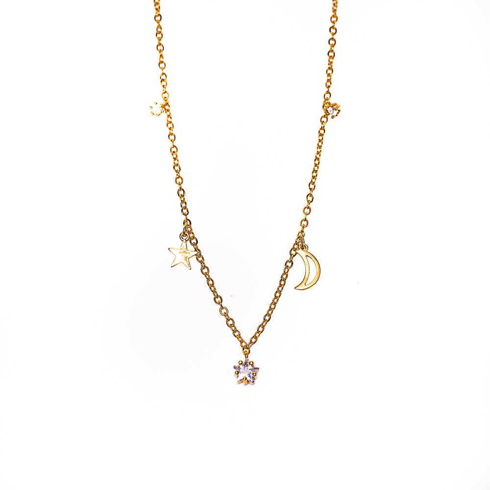 Constellation Necklace in 18k gold plated brass by Made Design Jewelry
